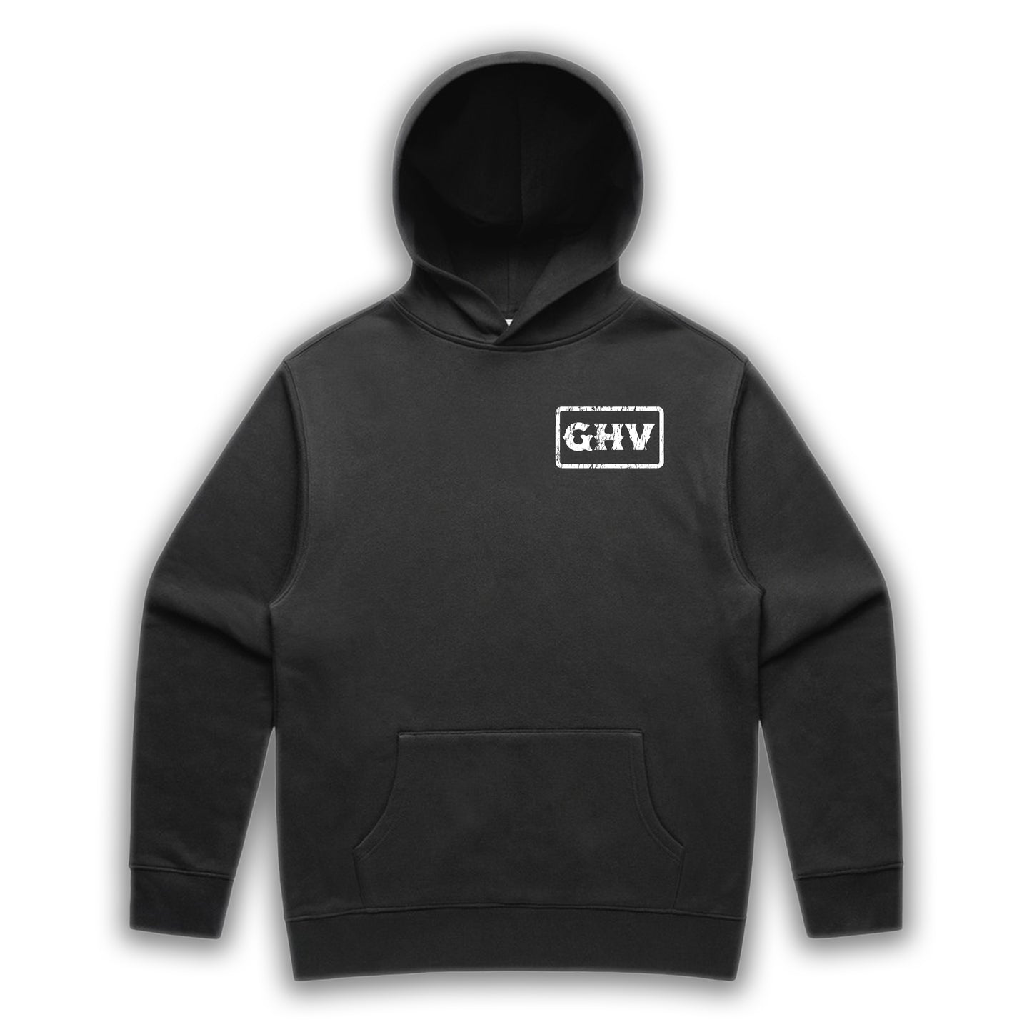 GHV Cracked Badge Black Faded Hoodie