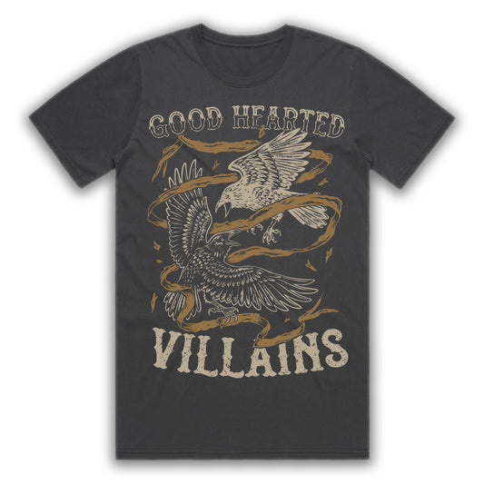 Light & Dark Black Faded T-Shirt ( Gold Ribbon )