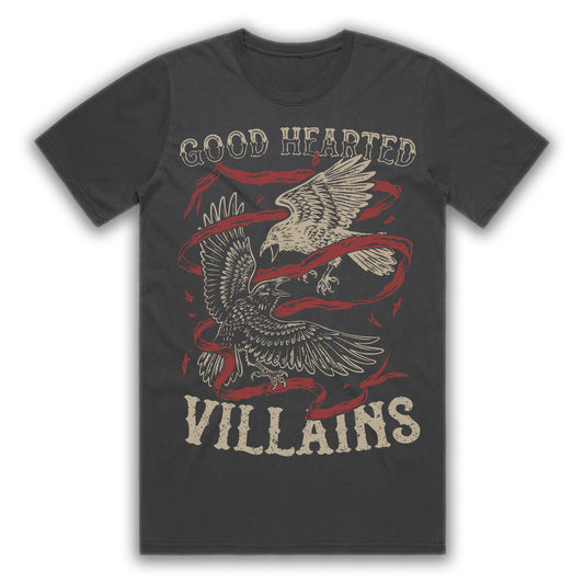 Light & Dark Black Faded T-Shirt ( Red Ribbon )