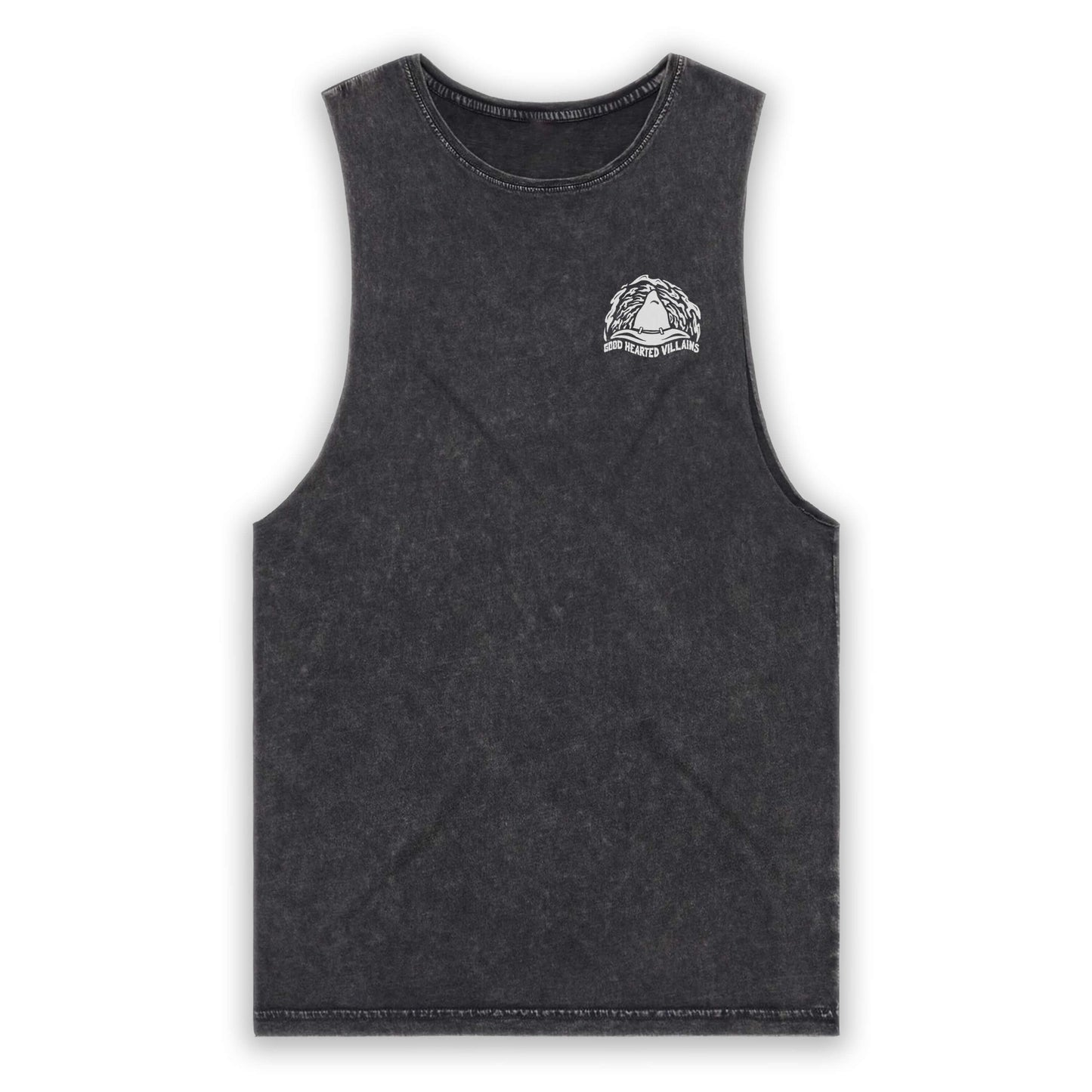 Gnome Knows Black Stone Wash Tank (Grey Ink)